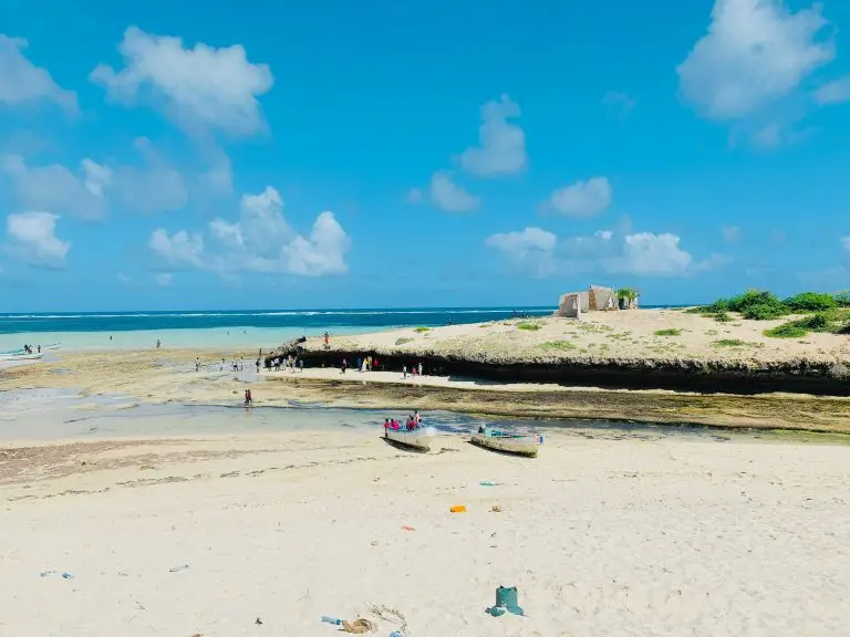 Jazeera beach in Mogadishu with boats along the Somali coastline
